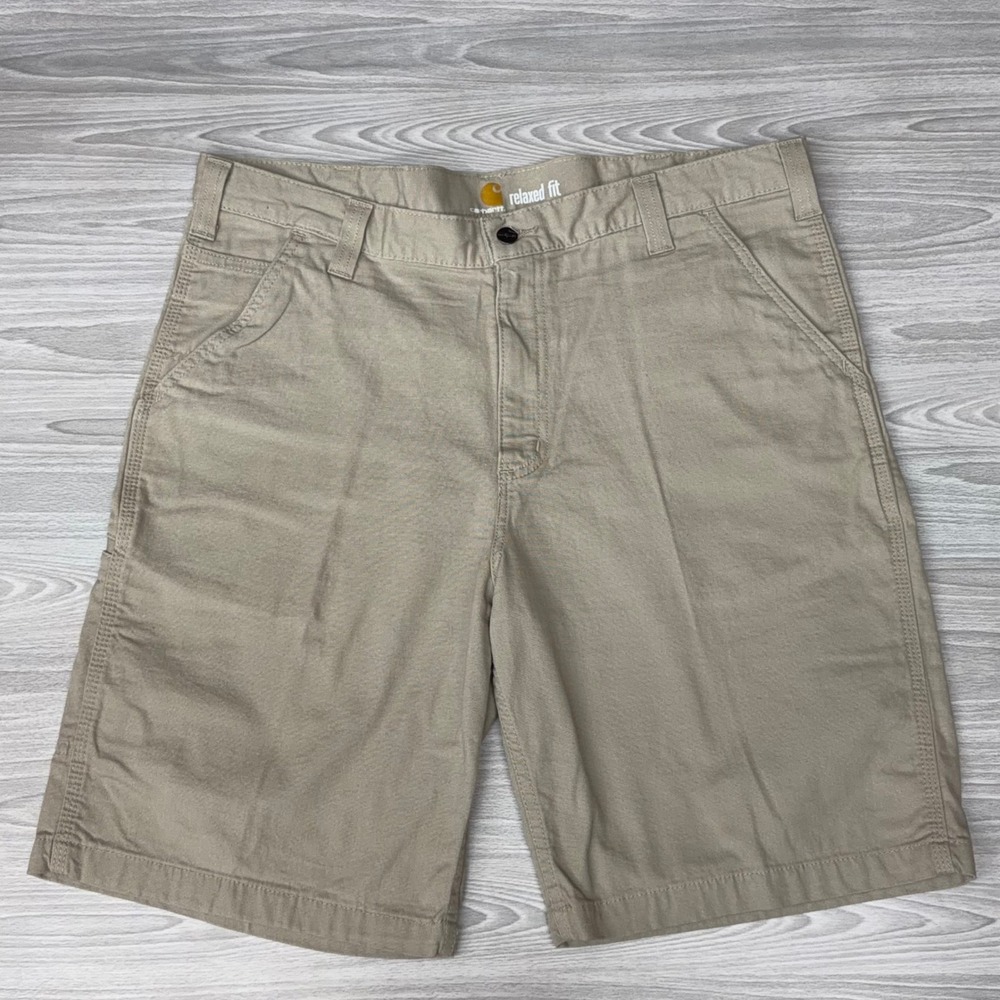 Carhartt Mens Relaxed Fit Canvas Work Shorts Tan Khaki Size 38 102514-232